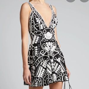 Alexis ‘Jerza’ Beaded Plunging Mini Dress S M NWT